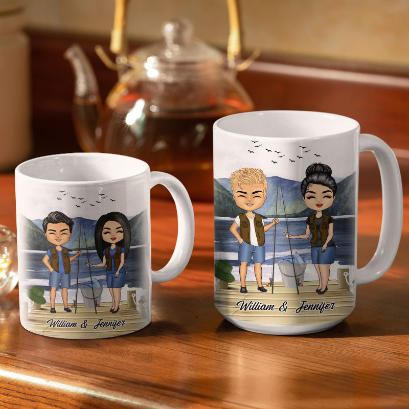 Fishing Couple You're The Greatest Catch - Personalized Custom White Edge-to-Edge Mug