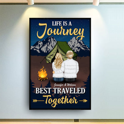 Best Traveled Together - Gift For Couple - Personalized Custom Poster