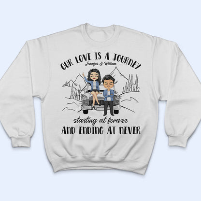 Chibi Couple Our Love Is A Journey - Gift For Couple - Personalized Custom T Shirt