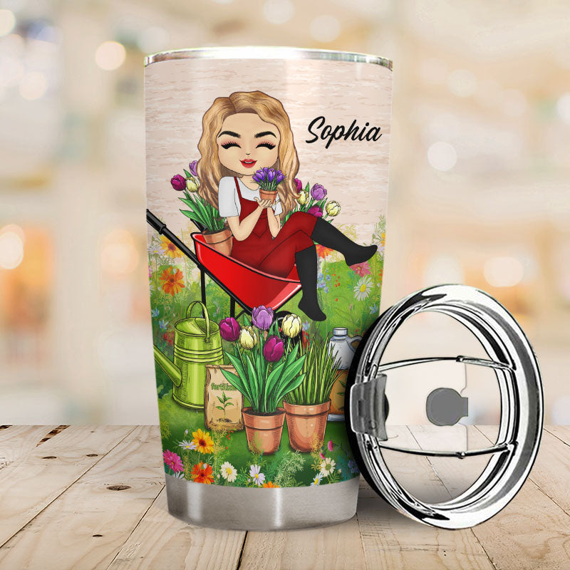 Chibi Girl Into The Garden Find My Soul - Personalized Custom Tumbler