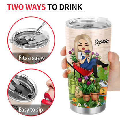 Chibi Girl Into The Garden Find My Soul - Personalized Custom Tumbler