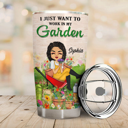 Chibi Girls Work In Garden Hang Out With Dogs - Dog Lovers Gifts - Personalized Custom Tumbler