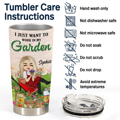 Chibi Girls Work In Garden Hang Out With Dogs - Dog Lovers Gifts - Personalized Custom Tumbler