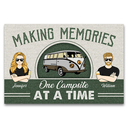 Camping Couple Making Memories - Couple Gift - Personalized Custom Doormat