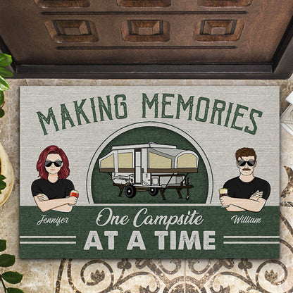 Camping Couple Making Memories - Couple Gift - Personalized Custom Doormat