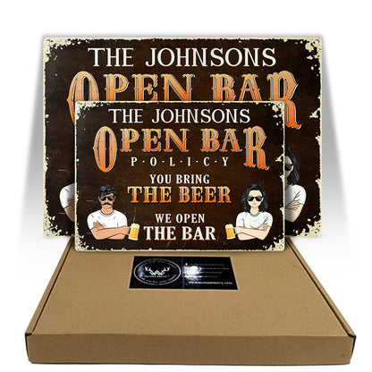 You Bring The Beer We Open The Bar - Bar Decor - Personalized Custom Classic Metal Signs