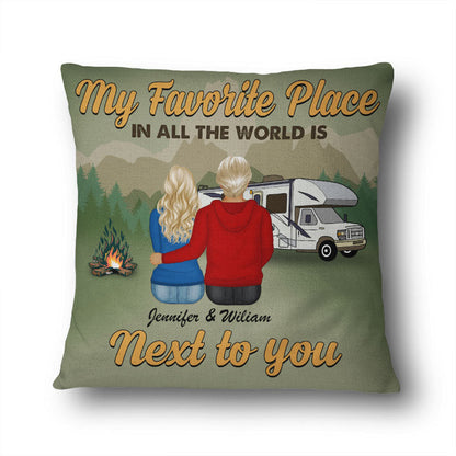 My Favorite Place In All The World Is Next To You - Gift For Couple - Gift For Couple - Personalized Custom Pillow