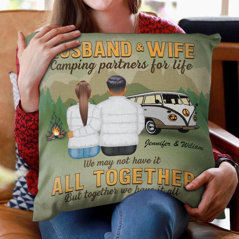 Camping Partners For Life - Gift For Couple - Personalized Custom Pillow