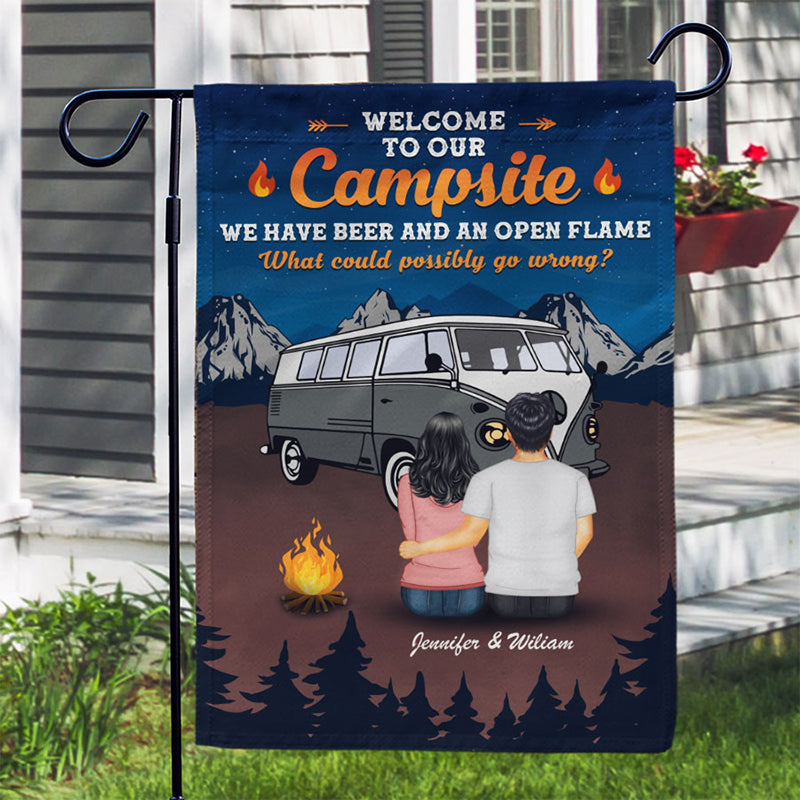 Camping Couple Making Memories - Personalized Custom Flag