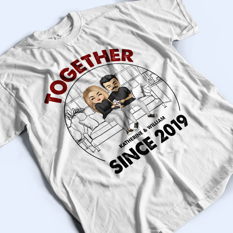 Chibi Couple Together Since - Gift For Couple - Personalized Custom T Shirt