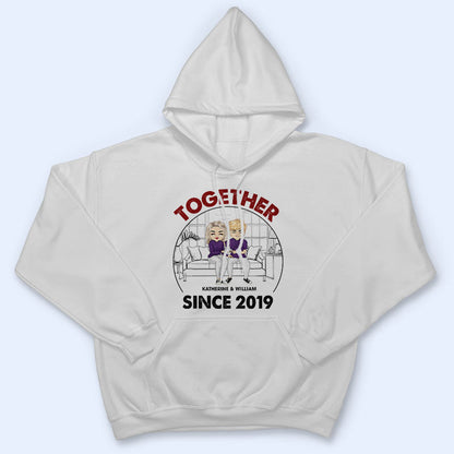 Chibi Couple Together Since - Gift For Couple - Personalized Custom T Shirt