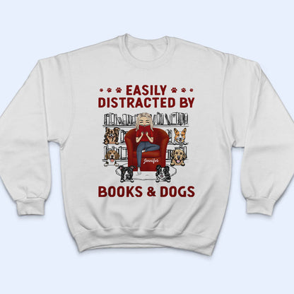 Reading Girl Who Loves Books & Dogs - Gift For Dog Lovers - Personalized Custom Hoodie