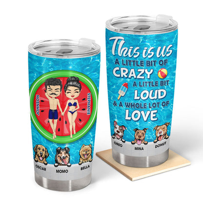 Couple This Is Us A Whole Lot Of Love Husband Wife - Dog Lovers Gift - Personalized Custom Tumbler