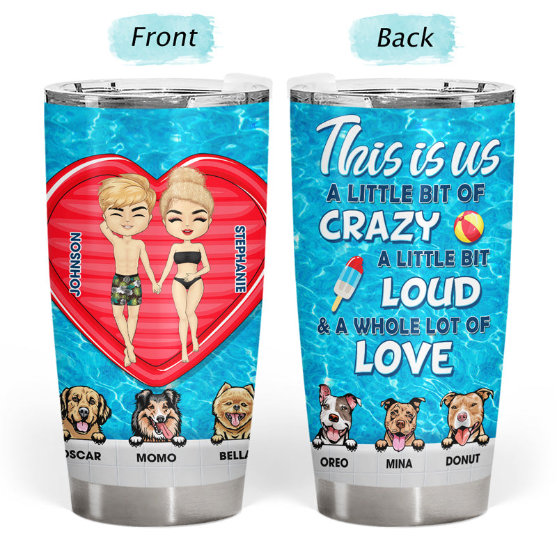 Couple This Is Us A Whole Lot Of Love Husband Wife - Dog Lovers Gift - Personalized Custom Tumbler