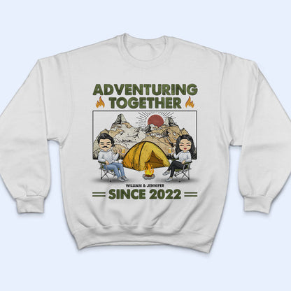 Camping Couple Adventuring Together Since - Gift For Couple - Personalized Custom T Shirt