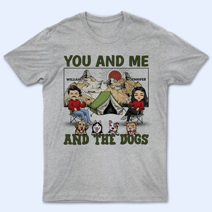 Camping Couple And The Dogs - Gift For Dog Lover - Personalized Custom T Shirt