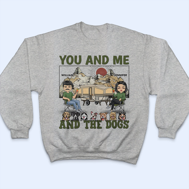 Camping Couple And The Dogs - Gift For Dog Lover - Personalized Custom T Shirt