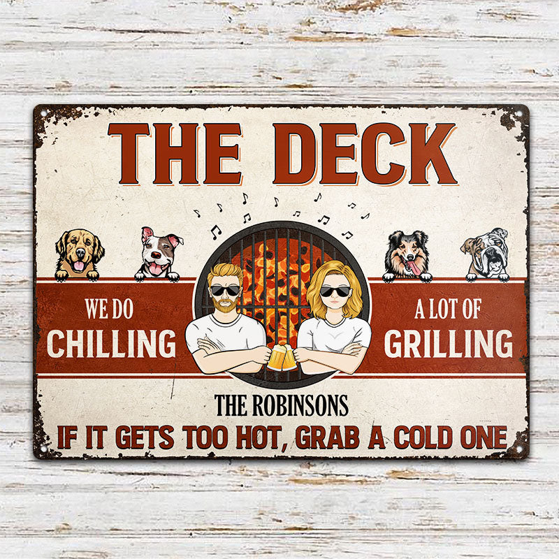 Couple We Do A Lot Of Chilling & Grilling Husband Wife - Personalized Custom Classic Metal Signs