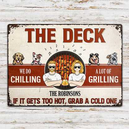 Couple We Do A Lot Of Chilling & Grilling Husband Wife - Personalized Custom Classic Metal Signs