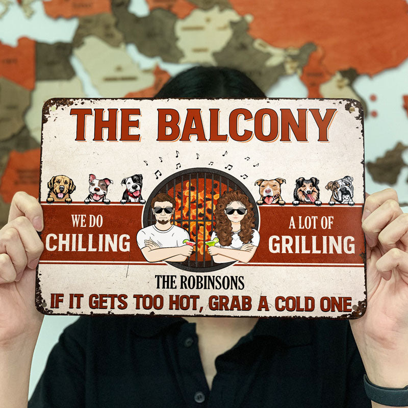 Couple We Do A Lot Of Chilling & Grilling Husband Wife - Personalized Custom Classic Metal Signs