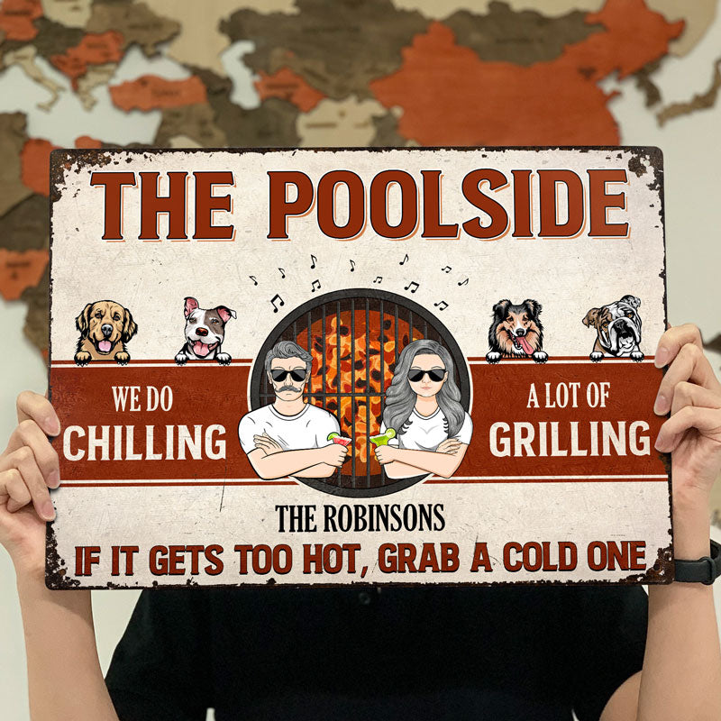 Couple We Do A Lot Of Chilling & Grilling Husband Wife - Personalized Custom Classic Metal Signs