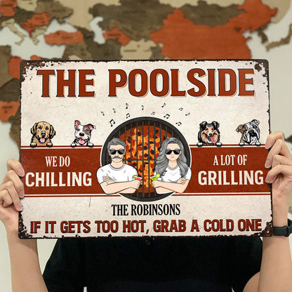 Couple We Do A Lot Of Chilling & Grilling Husband Wife - Personalized Custom Classic Metal Signs
