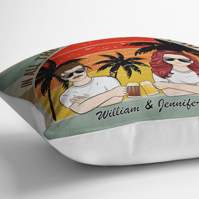 Family Couple Love You To The Beach And Back - Gift For Couple - Personalized Custom Pillow