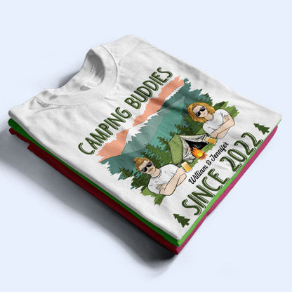 Camping Buddies Since - Gift For Couple - Personalized Custom T Shirt
