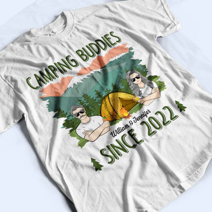 Camping Buddies Since - Gift For Couple - Personalized Custom T Shirt