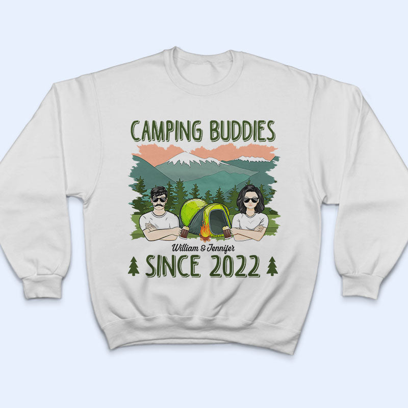 Camping Buddies Since - Gift For Couple - Personalized Custom T Shirt