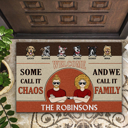 Couple Husband Wife And We Call It Family - Dog Lovers Gift - Personalized Custom Doormat