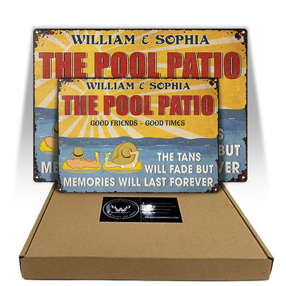 Couple Beach Bar Memories Will Last Forever - Personalized Custom Classic Metal Signs