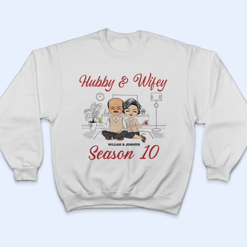 Chibi Couple Cheers To 30 Years Together And Counting Husband Wife - Couples Gift - Personalized Custom T Shirt