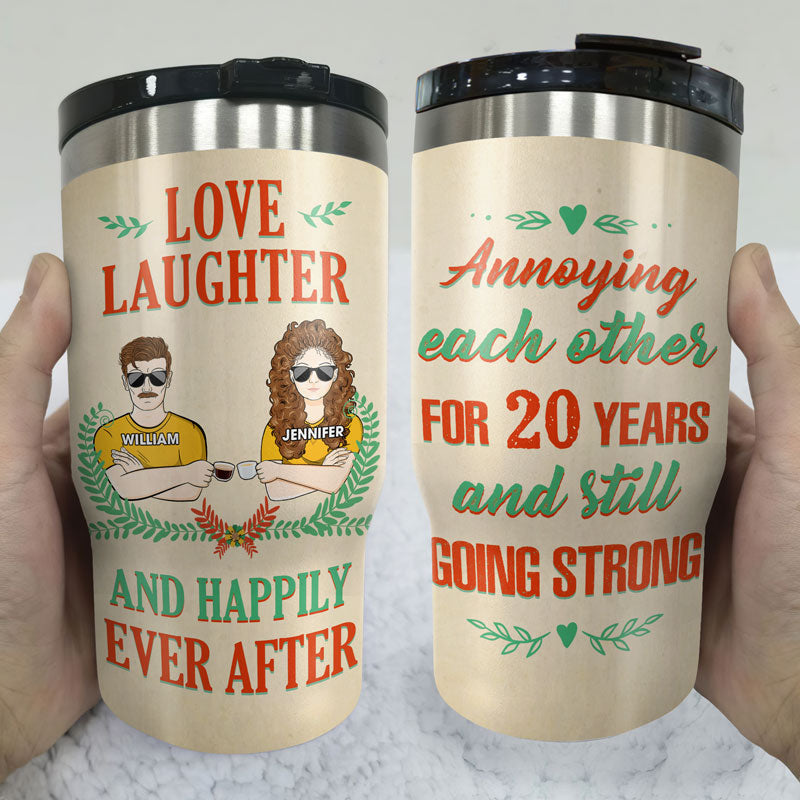 Couple Annoying Each Other And Happily Ever After - Gift For Couple - Personalized Custom Triple 3 In 1 Can Cooler