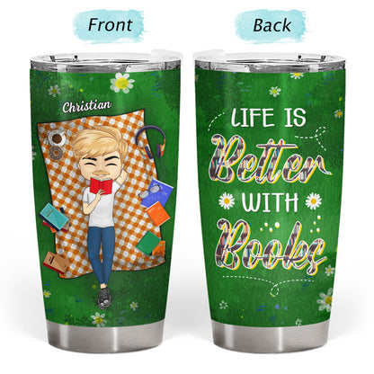 Just A Girl Who Loves Books - Gift For Book Lovers - Personalized Custom Tumbler