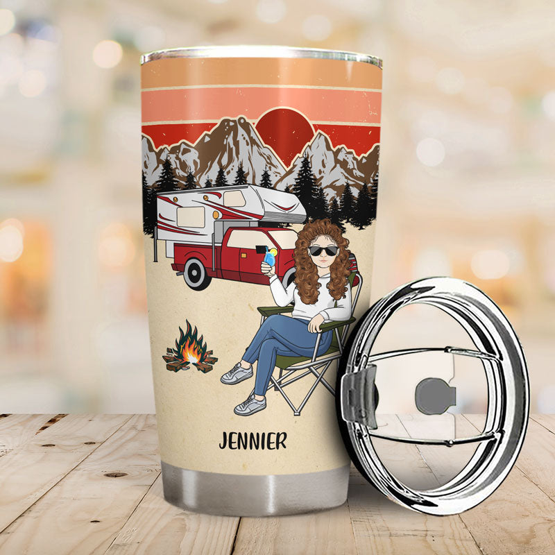 Just A Girl Who Loves Camping - Gift For Camping Lover - Personalized Custom Tumbler
