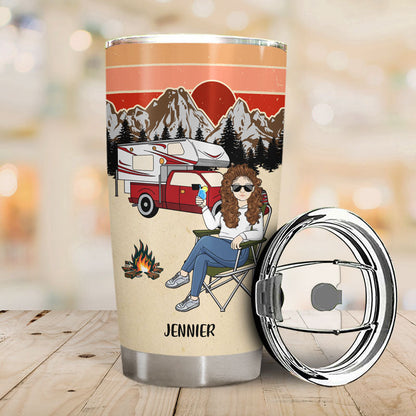 Just A Girl Who Loves Camping - Gift For Camping Lover - Personalized Custom Tumbler