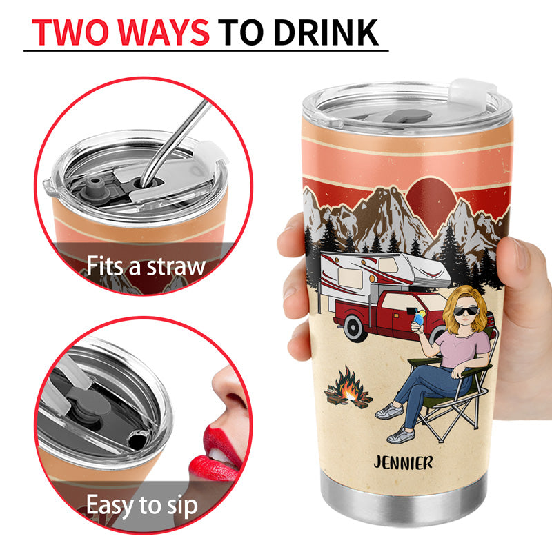 Just A Girl Who Loves Camping - Gift For Camping Lover - Personalized Custom Tumbler