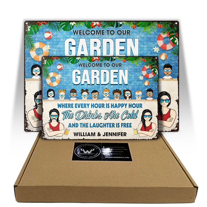 Family Pool & Patio Every Hour Is Happy Hour - Pool Decoration - Personalized Custom Classic Metal Signs