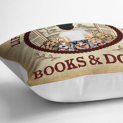 A Girl Who Loves Books & Dogs - Gift For Dog & Reading Lover - Personalized Custom Pillow