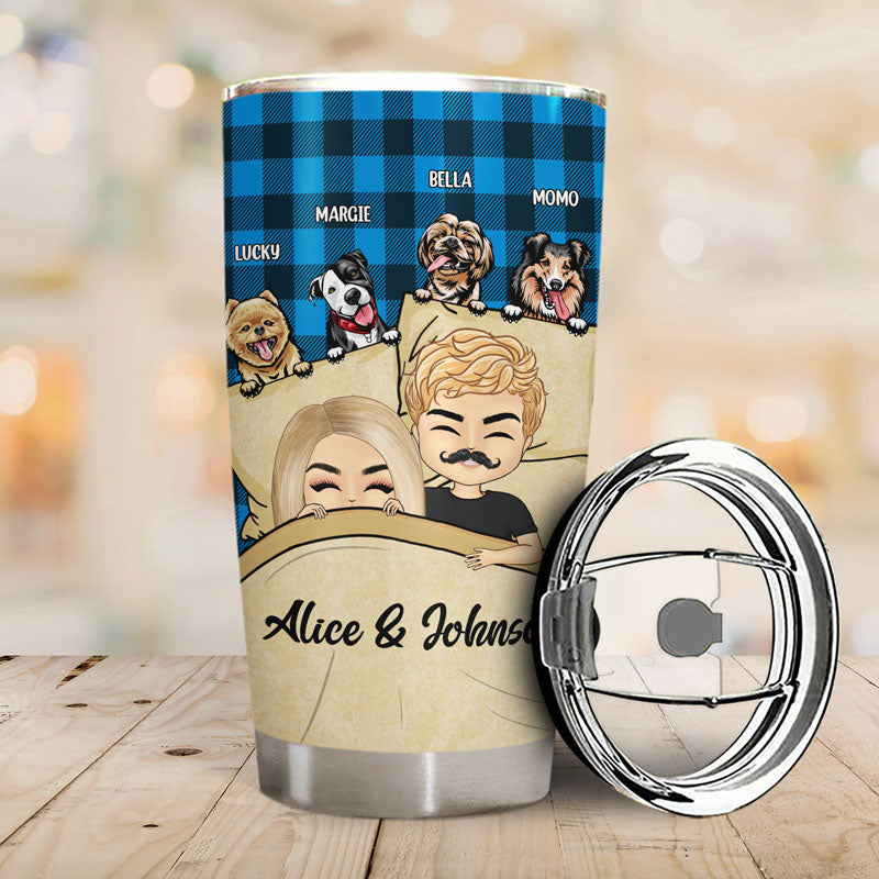 Couple And So Together We Built A Life We Loved - Gift For Dog Lovers - Personalized Custom Tumbler