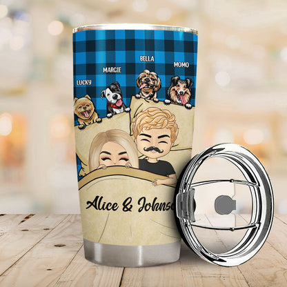 Couple And So Together We Built A Life We Loved - Gift For Dog Lovers - Personalized Custom Tumbler