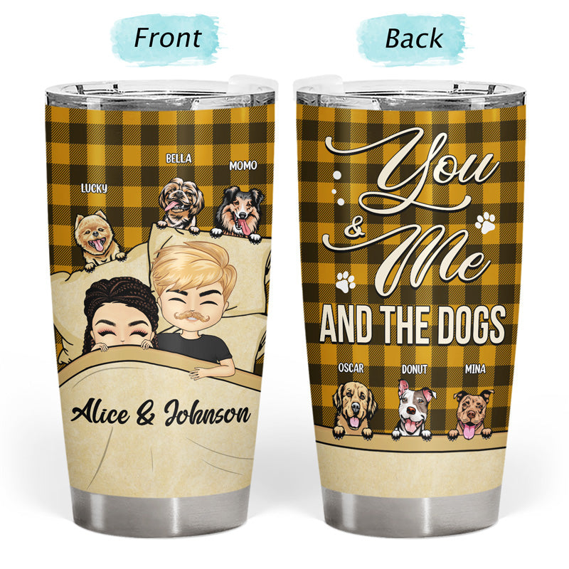 Couple And So Together We Built A Life We Loved - Gift For Dog Lovers - Personalized Custom Tumbler