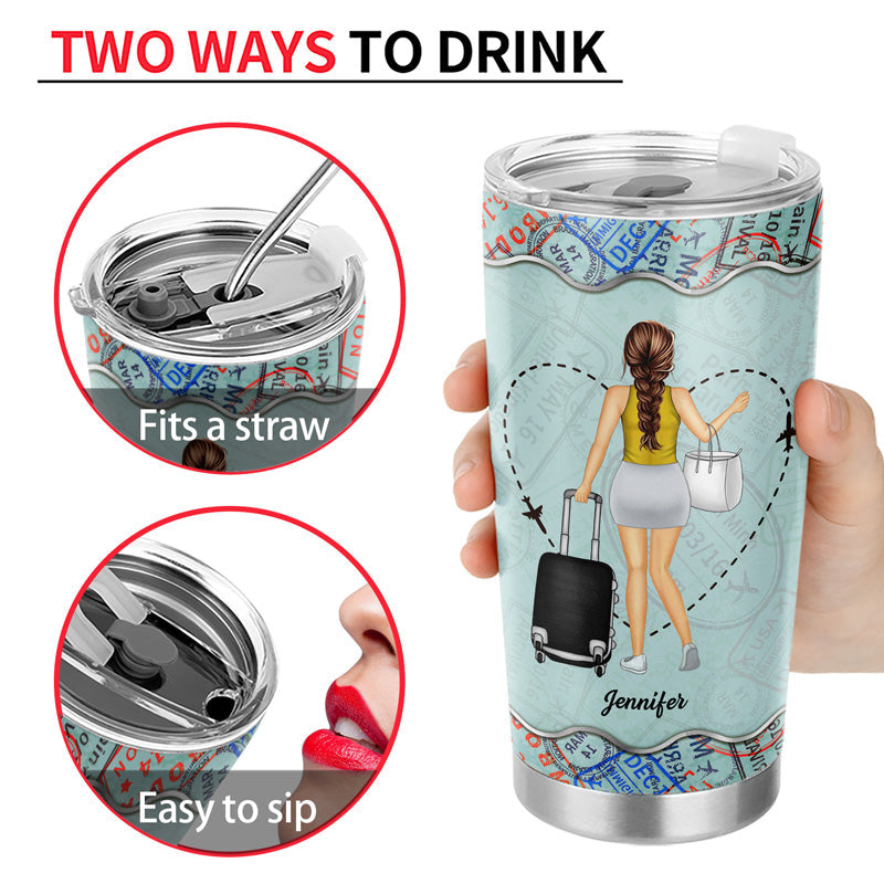 And She Lived Happily Ever After - Gift For Travel Lover - Personalized Custom Tumbler