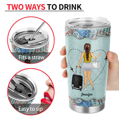 And She Lived Happily Ever After - Gift For Travel Lover - Personalized Custom Tumbler