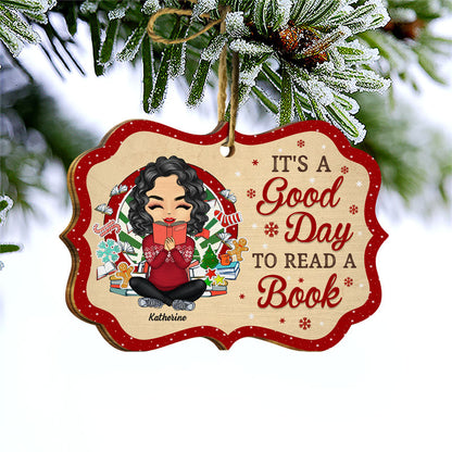 A Book A Day Keeps Reality Away - Christmas Gift For Reading Lovers - Personalized Custom Wooden Ornament