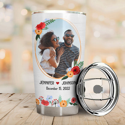 Custom Photo The Day I Met You Husband Wife - Couple Gift - Personalized Custom Tumbler