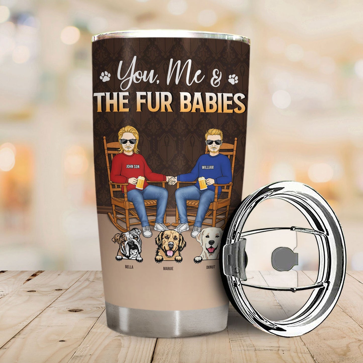 Couple Filled With Love Happiness And Fur Hair With Dog Cat - Couple Gift For Dog & Cat Lovers - Personalized Custom Tumbler