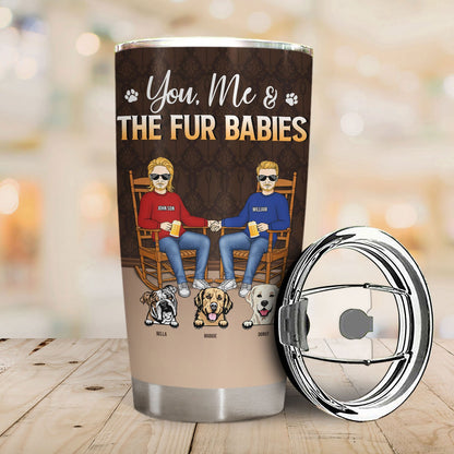 Couple Filled With Love Happiness And Fur Hair With Dog Cat - Couple Gift For Dog & Cat Lovers - Personalized Custom Tumbler