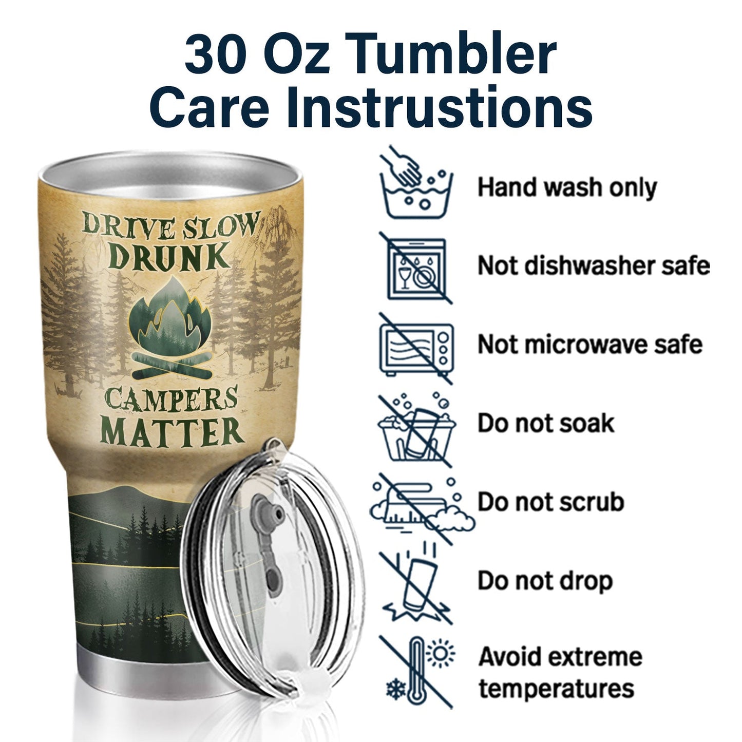 Watch People Park Their Campers - Gift For Camping Couple - Personalized Custom 30 Oz Tumbler